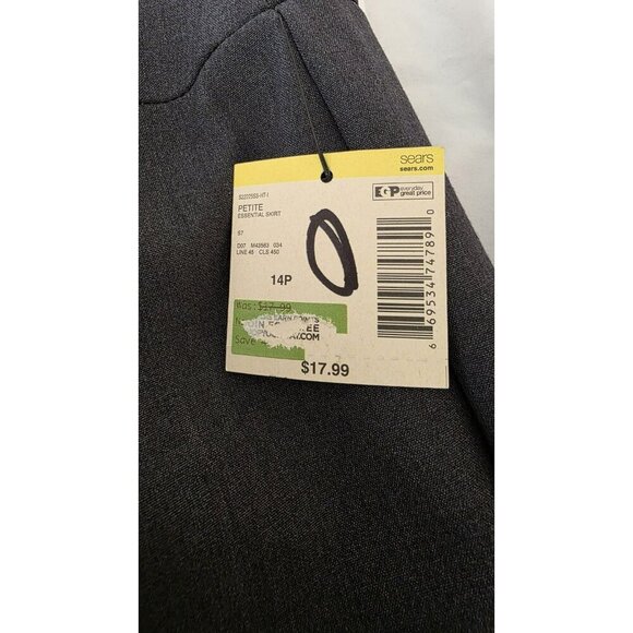 Simply Styled by Sears Pencil Skirt Size 14P NWT Academia Preppy Gray Office Y2K - Picture 3 of 9